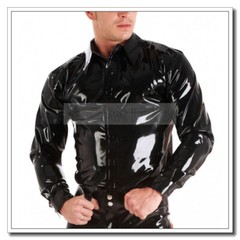 Latex Shirts Men’s Long Sleeves Top Club Wear Cosplay Classic Customize 0.4mm