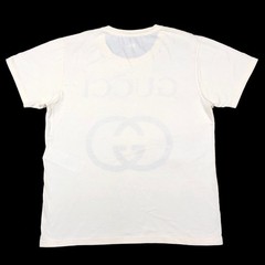 Gucci Interlocking GG Big Logo Cream Tee T Shirt Size Medium M Designer B1