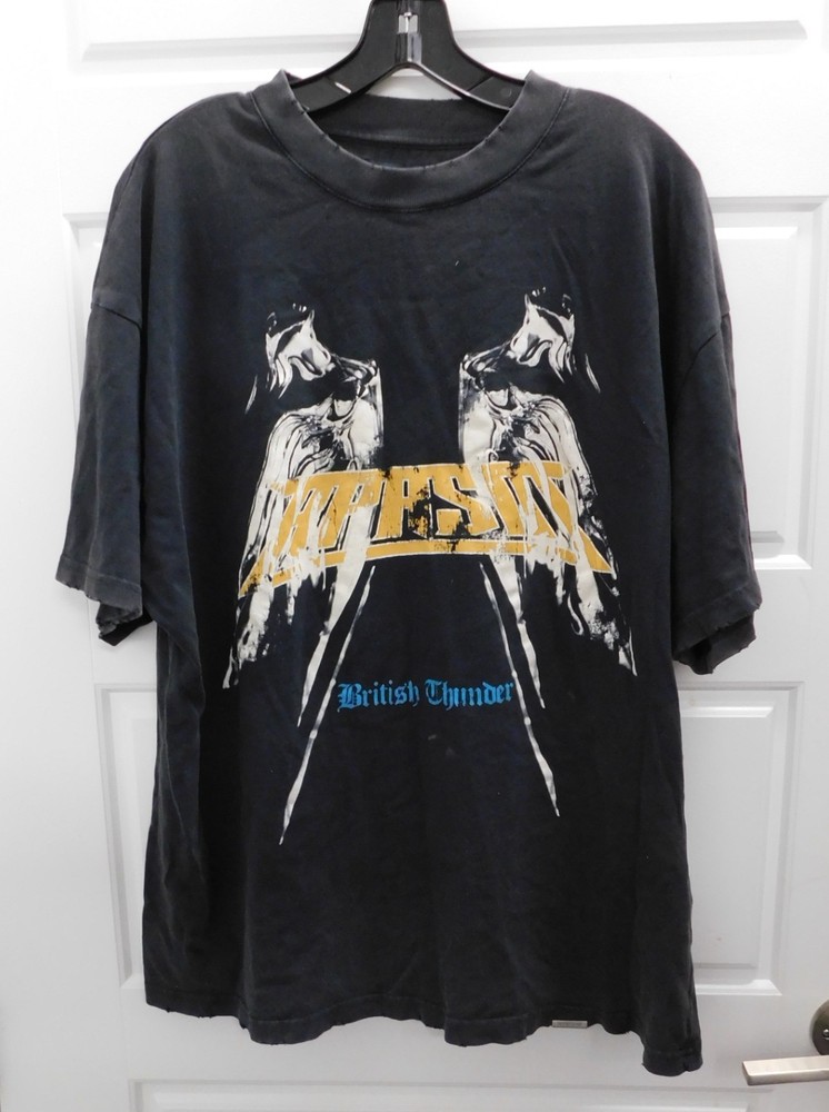 Represent British Thunder Vintage Black Distressed T Shirt sz L