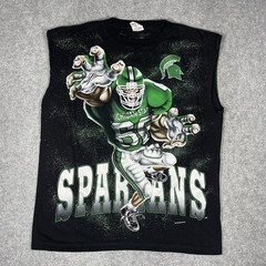 Vtg 90s Michigan State Spartans Breakthrough AOP Shirt XL Tour Champ Sleeveless