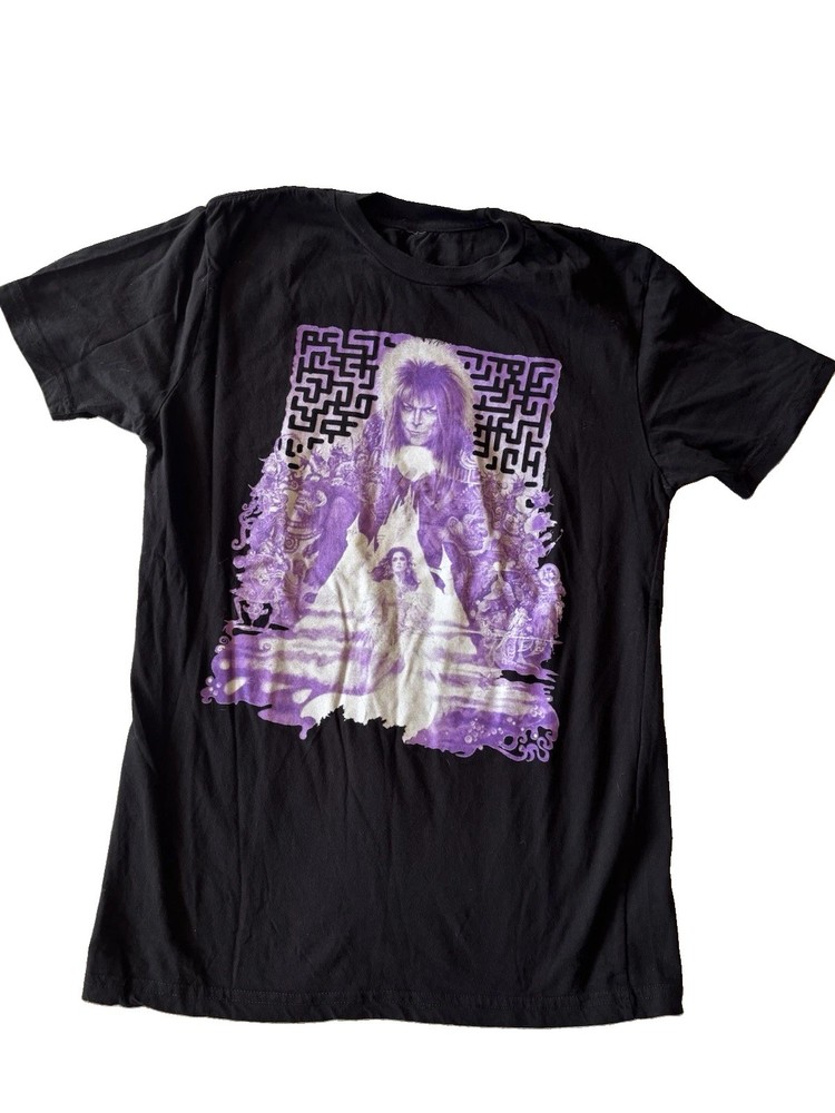 Labyrinth Jareth David Bowie Black Graphic T-Shirt Men’s M? Tag Missing Purple