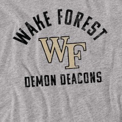 Wake Forest University Adult T-Shirt Demon Deacons Logo, Athletic Heather, S-5XL