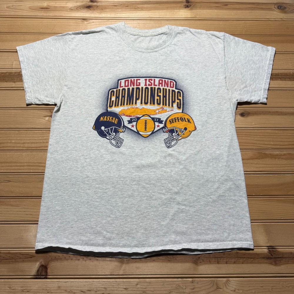 Long Island High School Football Championships Sports Graphic T-Shirt Size Large