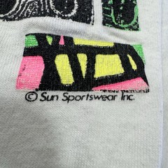 Vintage T Shirt Men Dual Double Side Single Stitch USA Tiki Beach Surf 90s Neon