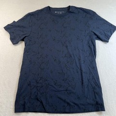 TravisMathew Shirt Mens Medium Blue Allover Marble Logo Graphic Tee Casual