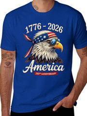 250 Years America Anniversary 1776 Bald Eagle 250th Birthday US Flag T-Shirt