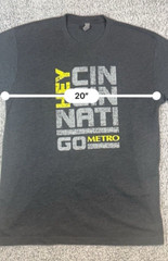 Next Level Apparel Men’s T-Shirt “Hey Cincinnati Go Metro” L Large Gray Tee