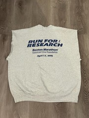 Fruit Of The Loom 1995 Boston Marathon Run for Research T-Shirt Gray X-Large