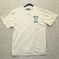 NYPD Police Department Men’s Large T-Shirt New York City Gray Embroidered 2006