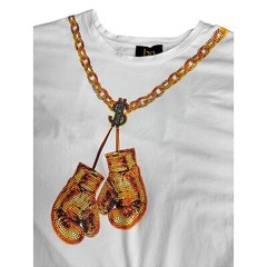 Bourgeois Avenue Paris Mens XL T-Shirt Boxing Novelty Beaded Streetwear Hip Hop