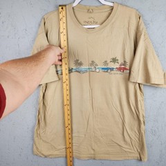 Fear Factor Rally Shirt Mens XL Tan Classic Trucks Cars Palm Trees Beach Chpooer