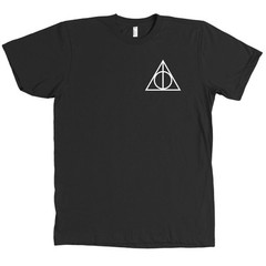 Sign of the Deathly Hallows Triangle Bella + Canvas T Shirt Harry Potter NEW