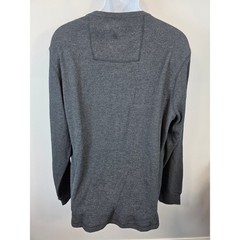NEW ~ GH Bass Mens XXL Henley Shirt Long Sleeve Waffle Knit Gray 2XL NWT