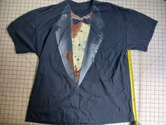 Men’s Black Decaying Tuxedo Graphic Tee Size 2XL