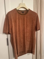 John Varvatos Men’s XL Solid Brown Knit Crew Neck Short Sleeve T-Shirt