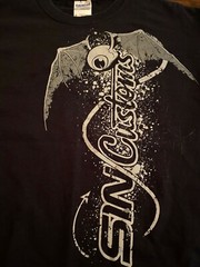 SIN CUSTOM GRAPHIC T-SHIRT ( MENS SIZE MEDIUM ) BLACK PREOWNED