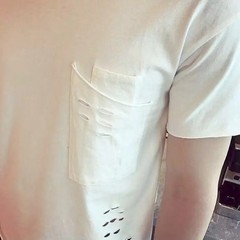 Men’s Stylish Ripped Crew Neck Cotton T-Shirt Slim Fit Short Sleeve Casual Top
