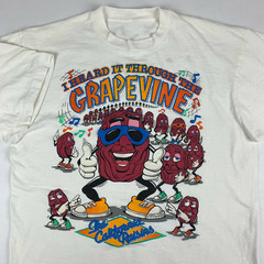 Vintage The California Raisins Men T-shirt White Cotton Tee All Size S-5XL