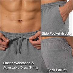 Men’s Cotton Yoga Sweatpants Athletic Lounge Open Bottom Jersey With Pockets