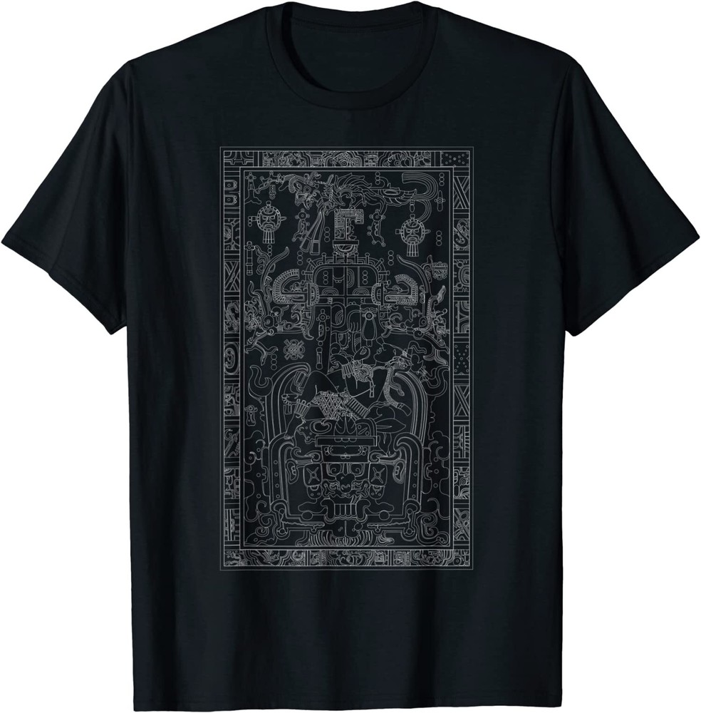 NEW LIMITED Mayan Sarcophagus Art Ancient Astronaut History Mesoamerica T-Shirt
