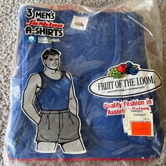 VTG 3-pk Fruit Of The Loom T Shirt Tank Top S 34-36 NOS Multicolor 80’s USA