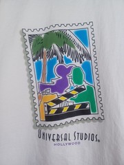 Rare Vintage Universal Studios Hollywood Stamp Graphic Shirt Adult Size XL
