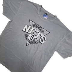 Brooklyn Nets Basketball NBA Mens Tee Shirt Gray XL Ringspun Fabric Blue 84 NWT