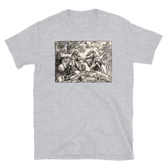 Temptation of Christ T Shirt Vintage Biblical Engraving Religious Art Tee