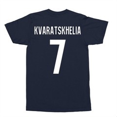 Kvaratskhelia 7 Jersey Style Apparel – Soccer Tribute Unisex T-Shirt