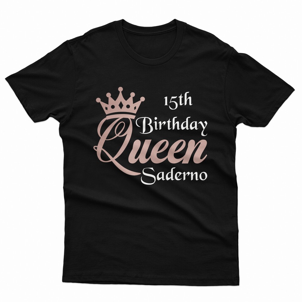 Birthday Queen Personalised Birthday Party 18th 21st 30th Gift Unisex T Shirt #E