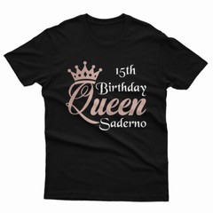 Birthday Queen Personalised Birthday Party 18th 21st 30th Gift Unisex T Shirt #E