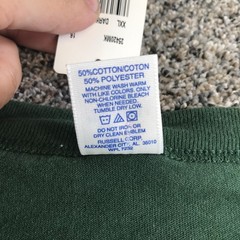 Vintage Russell Athletic Shirt Mens 2XL Dark Green Henley NuBlend Short Sleeve