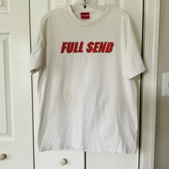 Full Send Black Barbed Wire Logo Men’s White T-Shirt Size Large