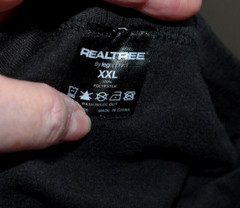 REALTREE L/S T-Shirt Charcoal Color By Leg Apparel.Cuff Sleeves.XXL.100%Polyeste