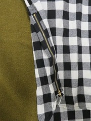 LILBETTER Men’s T-Shirt Black White XL Gingham Plaid Curved Hem Side Zip NWOT