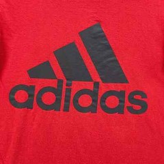 Adidas The Go-To Tee Men Small Red Big Black Logo Casual Comfort Breathable