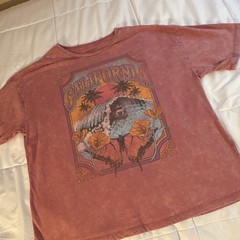 Mighty Fine Men’s Pink California Graphic Crew Neck Cotton Blend T-Shirt L