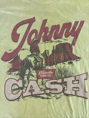 Johnny Cash Nashville Tennessee Cowboy Western T Shirt Adult L Yellow Tee