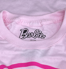 Barbie Men’s T-Shirt Circle Silhouette Logo Pink Size XL NEW Mattel