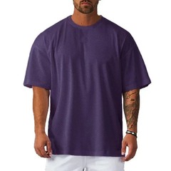 Mens Oversized T Shirt Breathable Mesh Gym Fitness Quick Dry Loose Top UK
