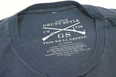 Grunt Style USA Punisher American Flag Shirt Blue Short Sleeve Mens Sz Large