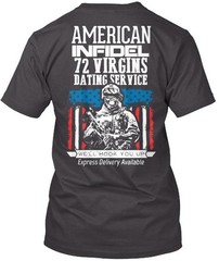 AMERICAN INFIDEL DATING SERVICE Tee T-Shirt Made in the USA Size S to 5XL