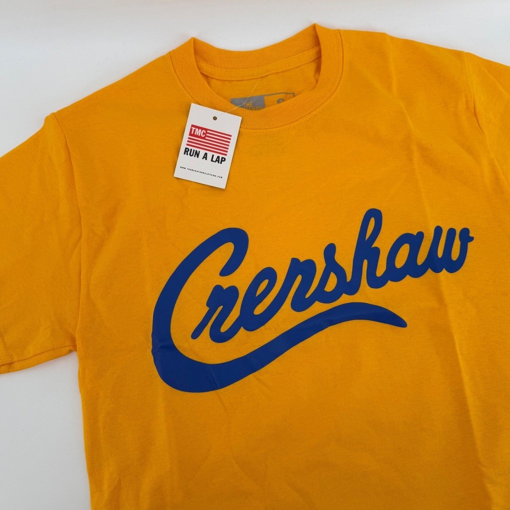 NWT The Marathon Clothing Crenshaw Tee Yellow Blue Short Sleeve Small TMC
