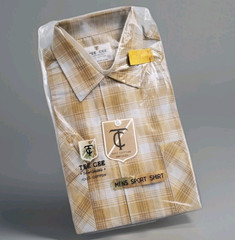 Vtg 50s Loop Collar Short Sleeve Camp Shirt Men M Plaid SANFORIZED NOS Old Stock
