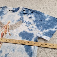 Imperious Shirt Mens XL Blue Tie Dye Angel Graphic Rhinestone Tee Cotton