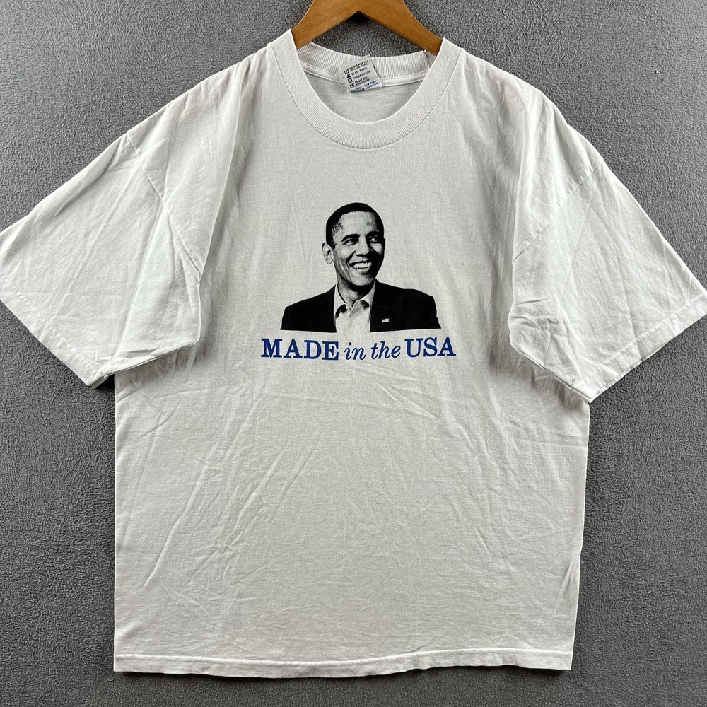 Vintage Barack Obama Shirt Mens XL White Birth Certificate President Y2K RARE
