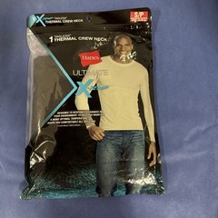 Hanes Ultimate X-Temp Thermal Crew Neck Long Sleeve Tagless Size S, Black