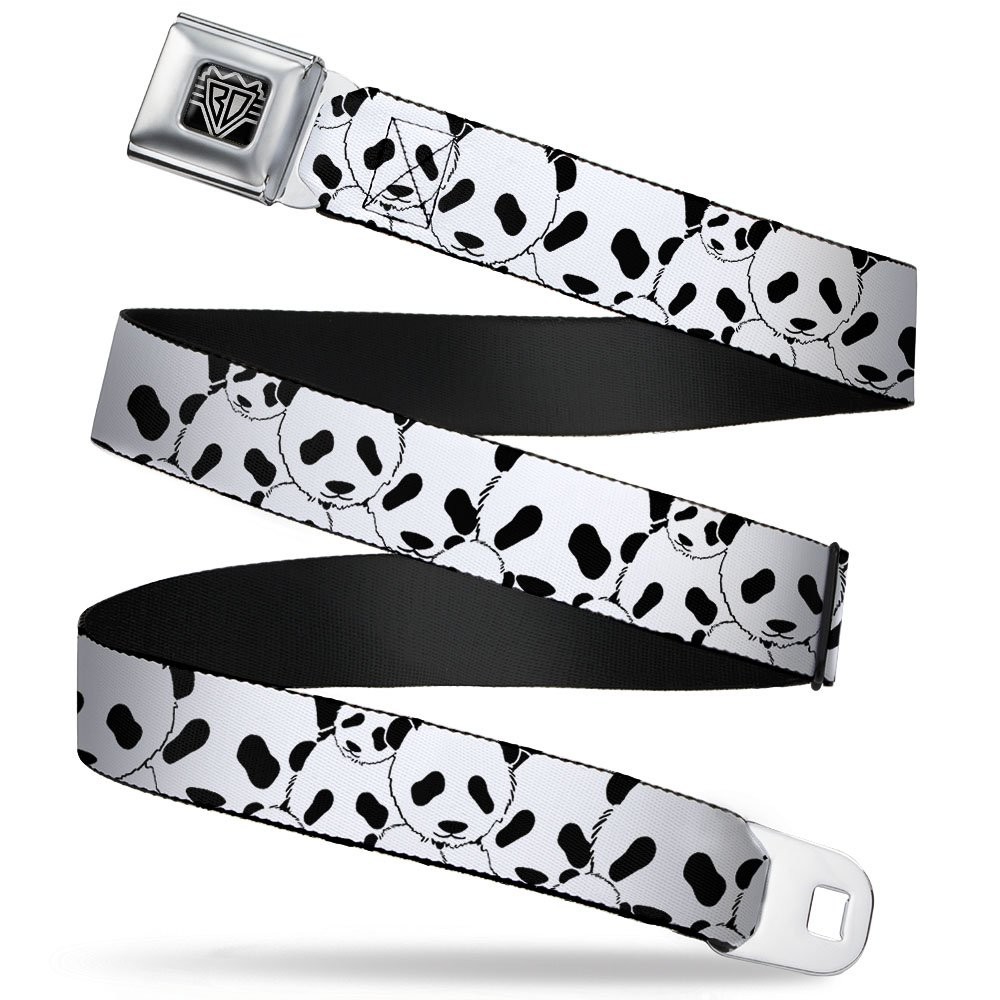 Seatbelt Belt – Panda Bear Stacked – 1.5″ Wide – 24-38 Inches in Length