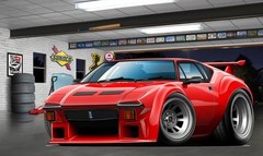 DeTomaso Pantera GT4 Exotic Car Art Print NEW