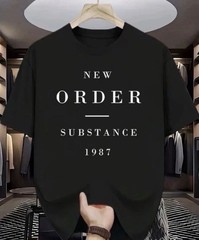 NEW ORDER SUBSTANCE 1987 BLACK T SHIRT W/ CLASSIC WHITE FONT BRAND NEW FREE SHIP